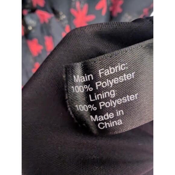 Lane Bryant Surplice Fitted Sz. 28 Black Midi Dress Red Metallic Gold Polka Dot - Picture 11 of 11